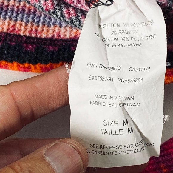 4/$25 Motherhood Maternity Fall Blooms Stripe Top Long Tab Sleeve Thermal Size M - Picture 5 of 12